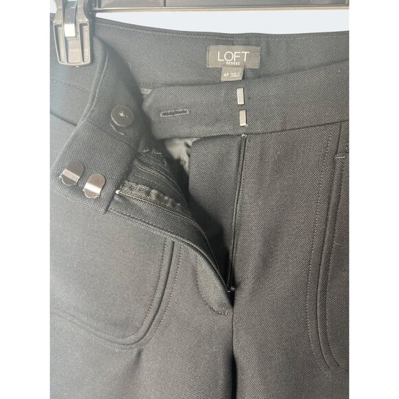Loft Womens Petite Black Cropped Pants Cotton Viscose Blend Size 4P - Picture 7 of 13